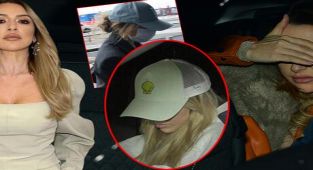 Hadise görüntü vermemek için yine yüzünü gizledi!