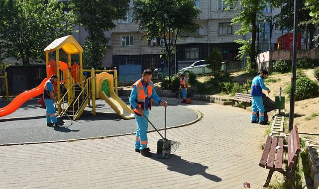 Bursa Yıldırım'ın sokaklarında bahar temizliği