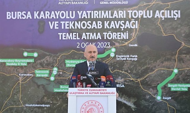 Bakan Karaismailoğlu'ndan Bursa'da 7 ayrı karayolu yatırımına toplu açılış