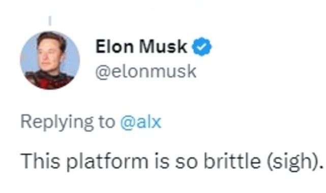 Elon Musk calls Twitter 'BRITTLE' when it was hit with an outage