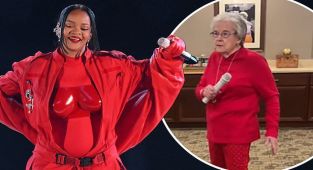 Rihanna sends OAPs flowers after they recreated her Super Bowl show