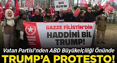 Vatan Partisi'nden ABD Büyükelçiliği Önünde Protesto: "Gazze Filistin'dir"