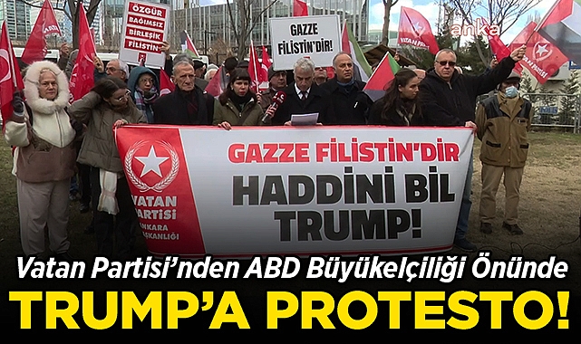 Vatan Partisi'nden ABD Büyükelçiliği Önünde Protesto: "Gazze Filistin'dir"