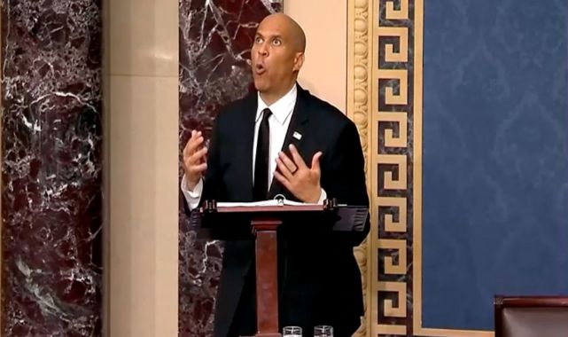 US Senator Cory Booker makes history with record speech aimed at Trump