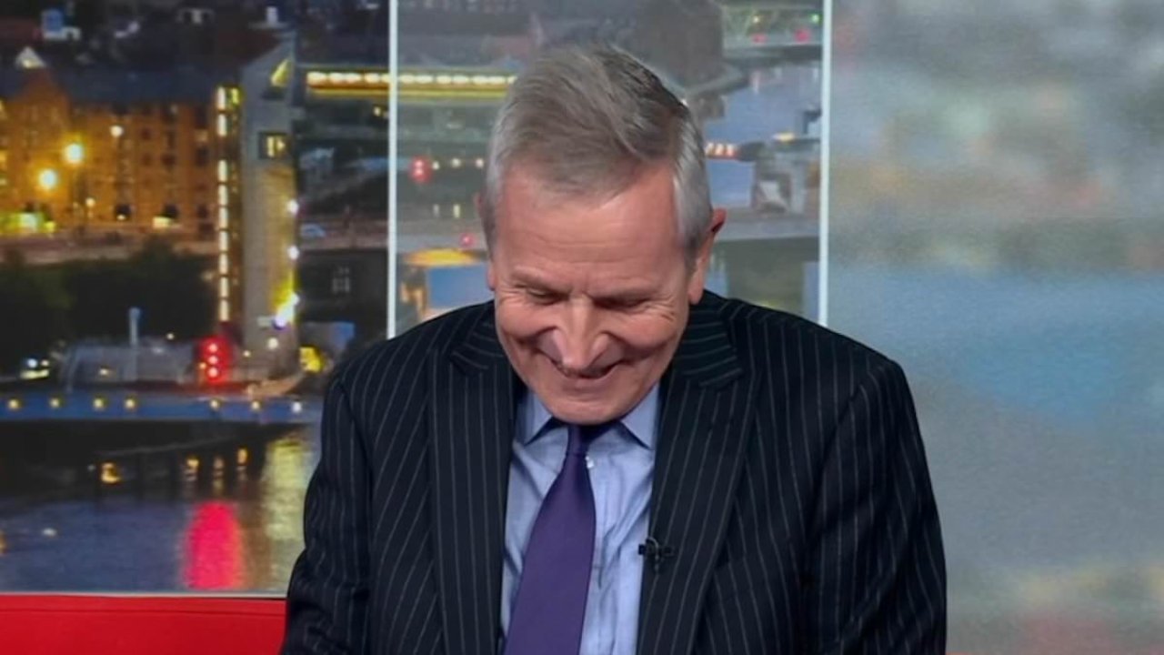 Moment BBC newsreader bursts out laughing over Christmas tree innuendo