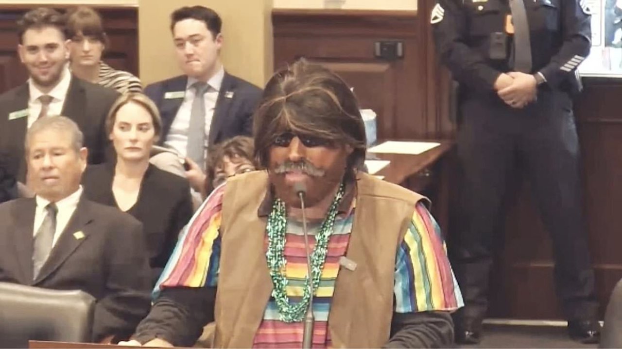 Man wears brownface and sombrero to support proposed immigration rule
