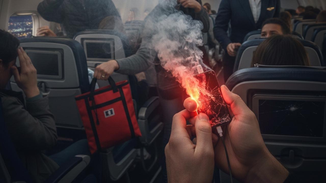 Seattle seferinde powerbank yangını