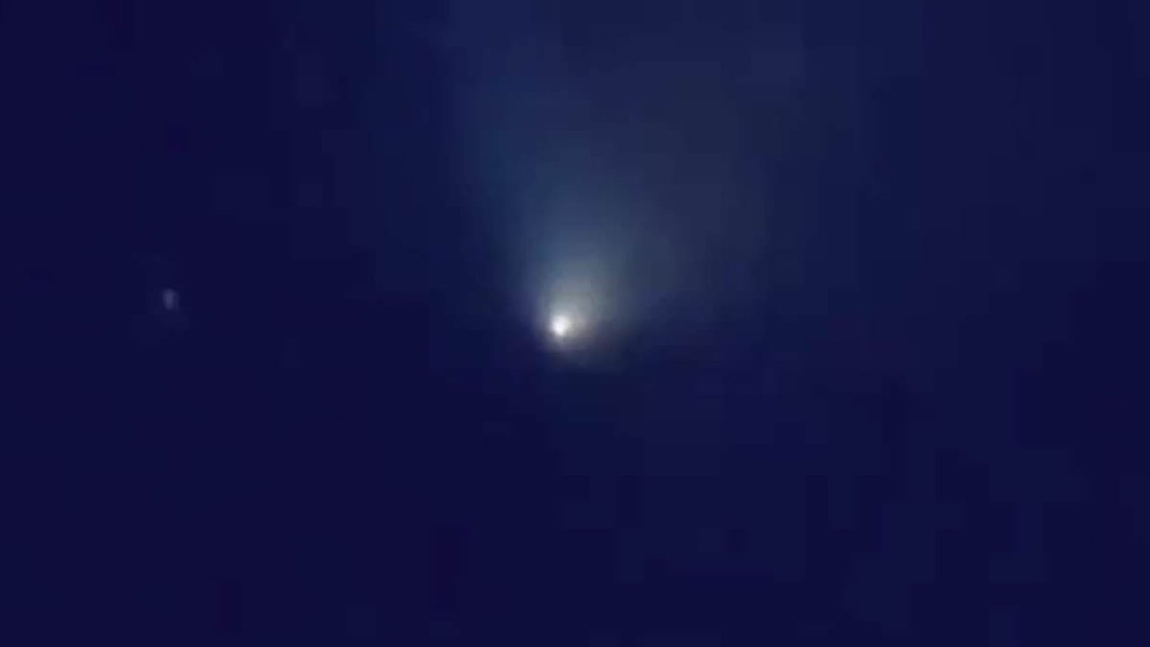 Moment Iranian ballistic missile is blown up in space above Israel