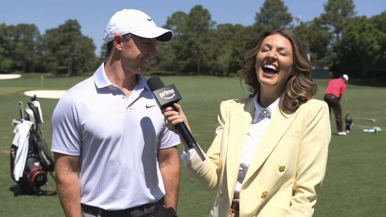 Rory McIlroy leaves Amanda Balionis in hysterics in Masters interview