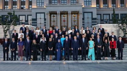 NATO liderleri Külliye'deki resepsiyonda bir araya geldi