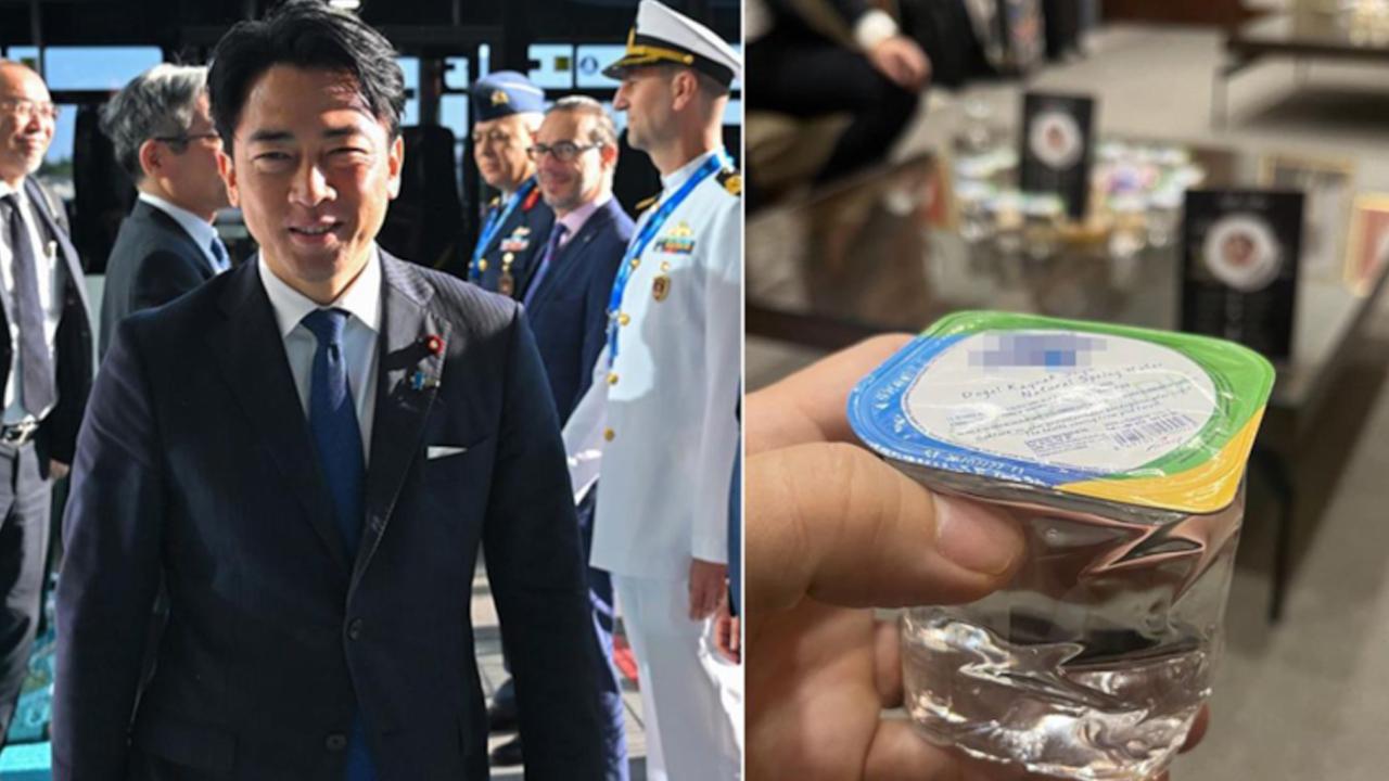 NATO Zirvesi'nde ilginç an! Japon bakan verilen suyu görünce gözlerine inanamadı