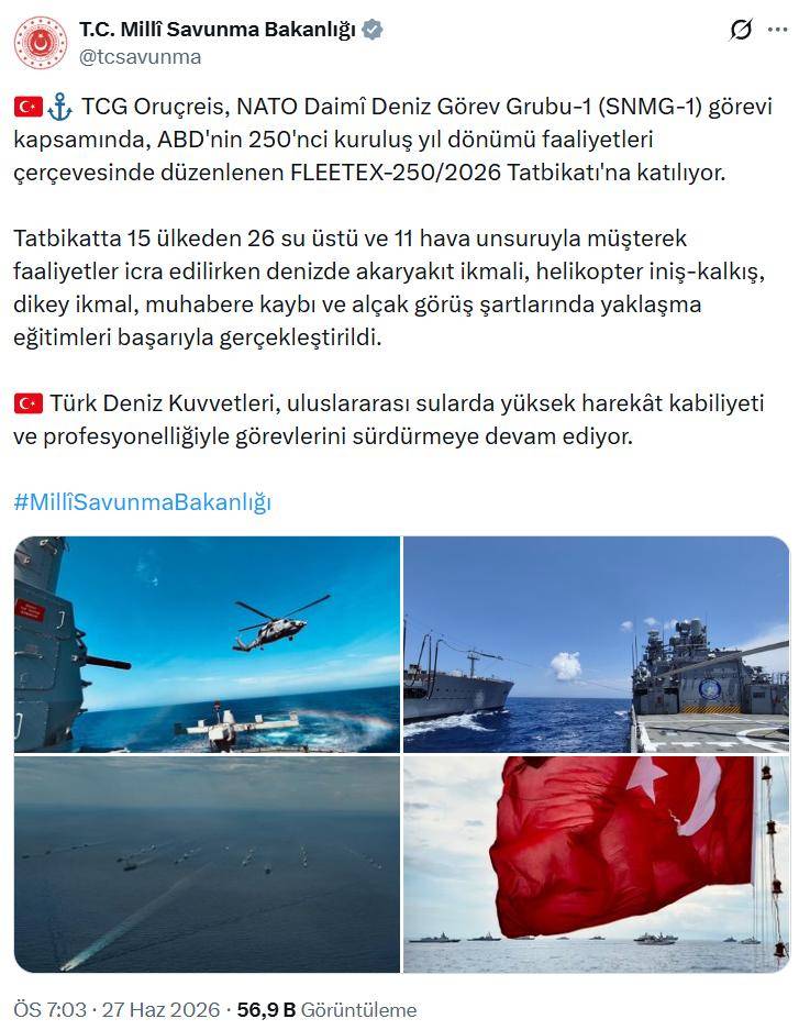 TCG Oruçreis'ten New York çıkarması: 4 Temmuz geçidinde yer alacak